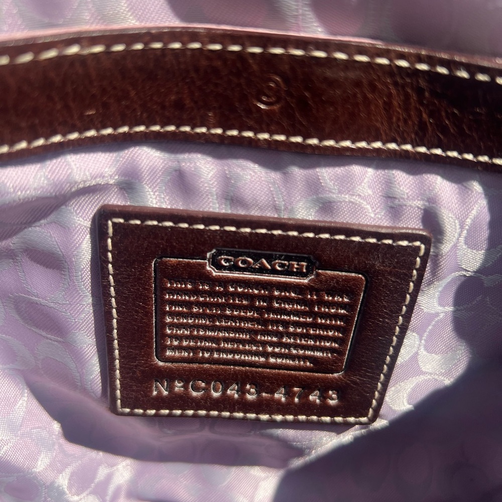 Coach Lavender Suede Crossbody with Brown Leather Trim - Picture 11 of 13